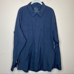 Old Navy 100% Cotton Blue Utility Button Up Shirt